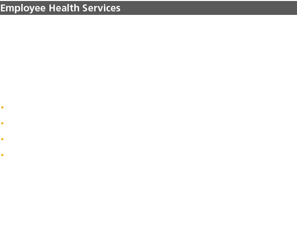 Employee Health Services Location: New Hanover Regional Medical Center The Employee Clinic, located on the first floo   