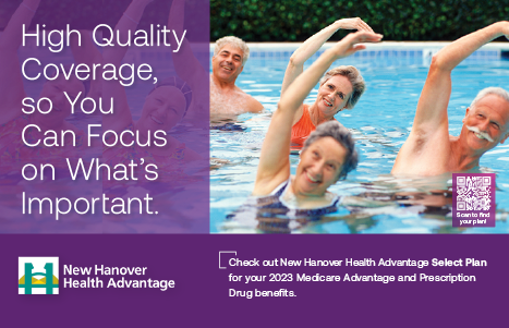 A group of people in a pool, advertising a high quality healthcare plan. AI generated content