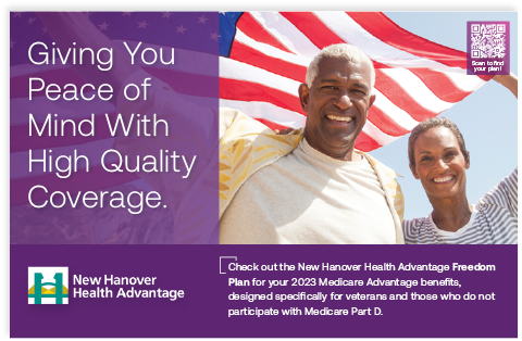 Two women wearing sunglasses and mustaches are featured in an advertisement for a Medicare Advantage Plan. AI generated content
