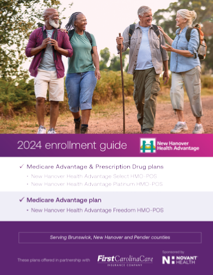 A flyer for a 2024 enrollment guide for Medicare Advantage & Prescription Drug Plans. AI generated content