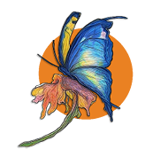 A butterfly is shown in a painting with its wings spread out. AI generated content