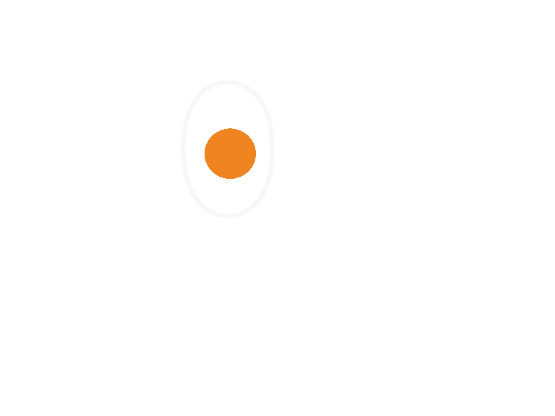 A black background with a white circle and an orange dot in the center. AI generated content