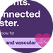 A purple advertisement for Heart and Vascular, featuring a heart and a stethoscope. AI generated content