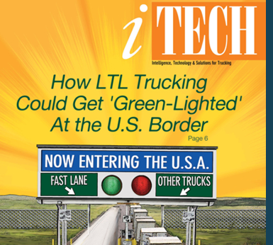 A magazine cover with a picture of a truck driving down a road. AI generated content