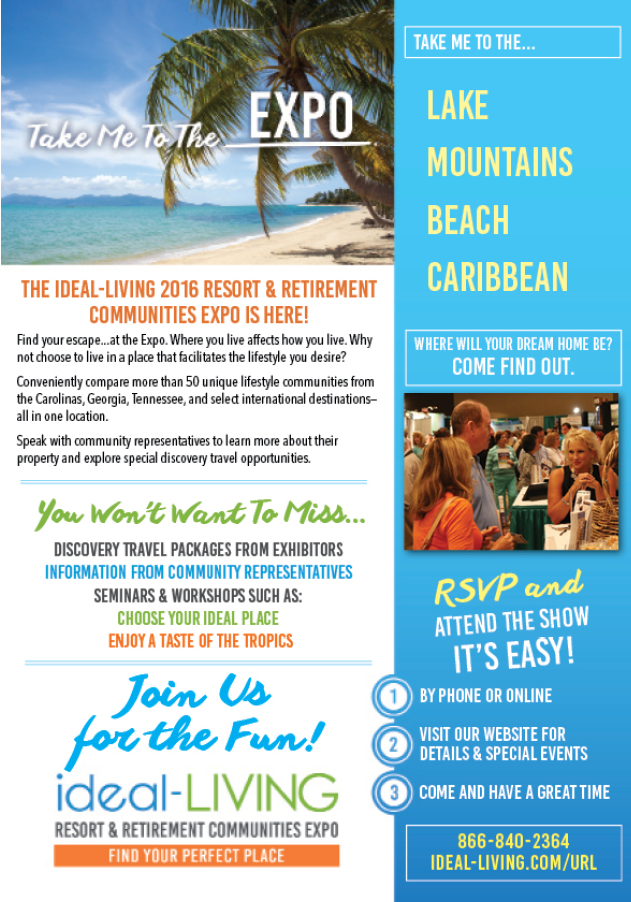 A flyer advertises an expo for retirement communities. AI generated content