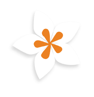 A flower with an orange center and orange petals. AI generated content