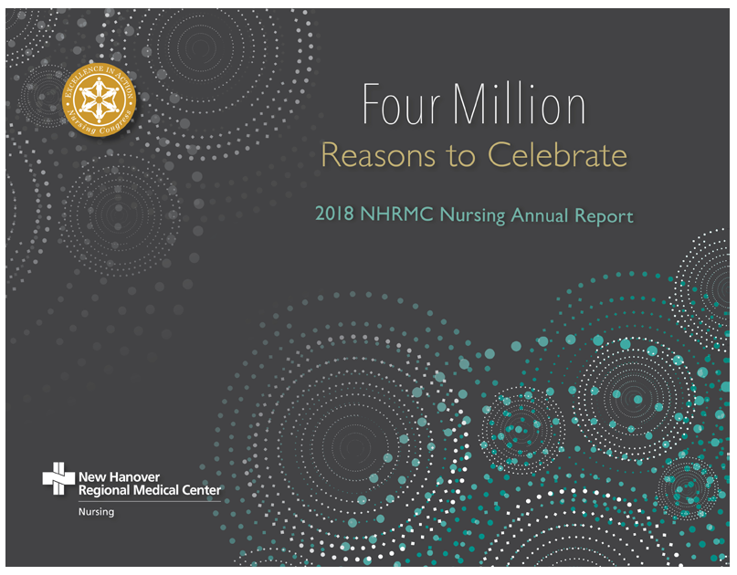 A poster advertising the 2018 NHRMC Nursing Annual Report. AI generated content